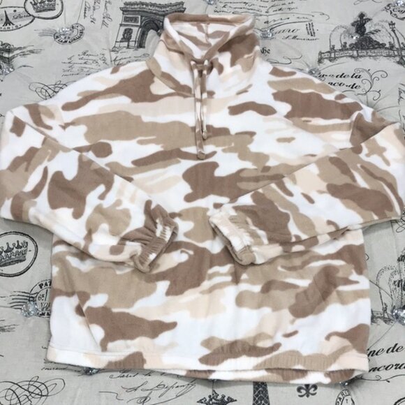 Derek Heart Juniors' Drawstring Cowl Neck Fleece Pullover - Picture 2 of 5